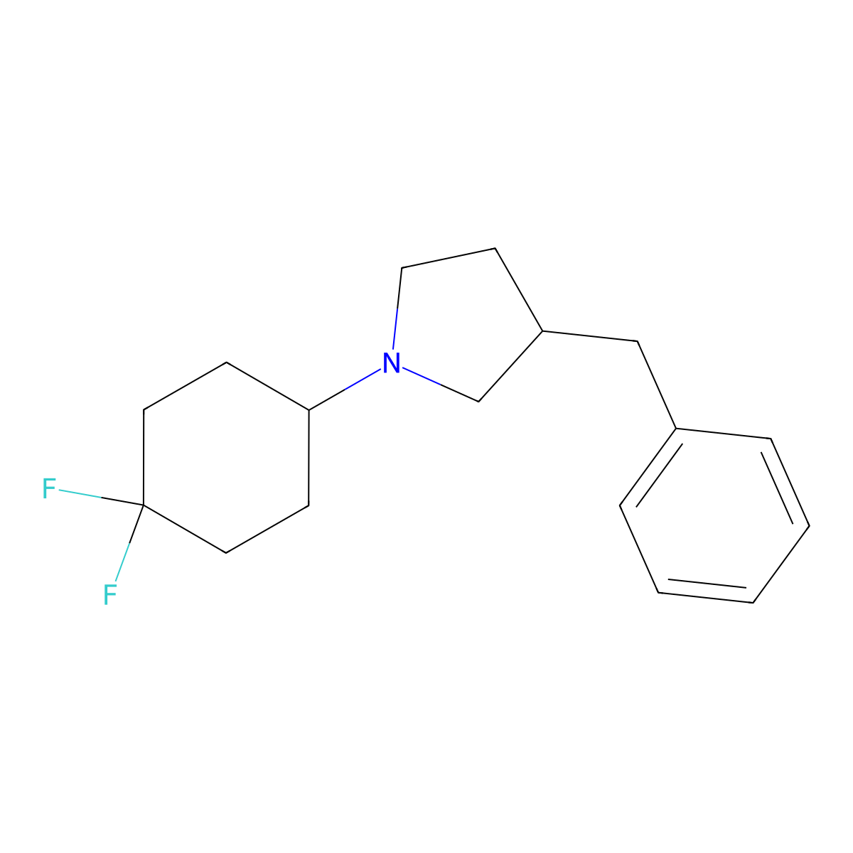3-Benzyl-1-(4,4-difluorocyclohexyl)pyrrolidine molecular structure, CAS 3054551-47-9