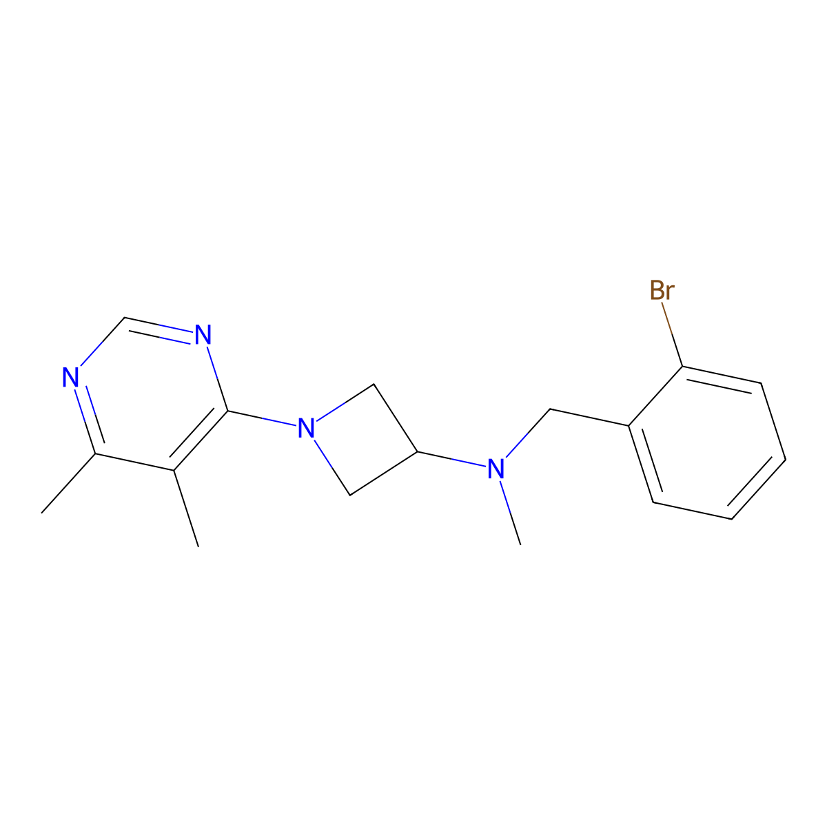 N-[(2-bromophenyl)methyl]-1-(5,6-dimethylpyrimidin-4-yl)-N-methylazetidin-3-amine molecular structure, CAS 3054551-53-7