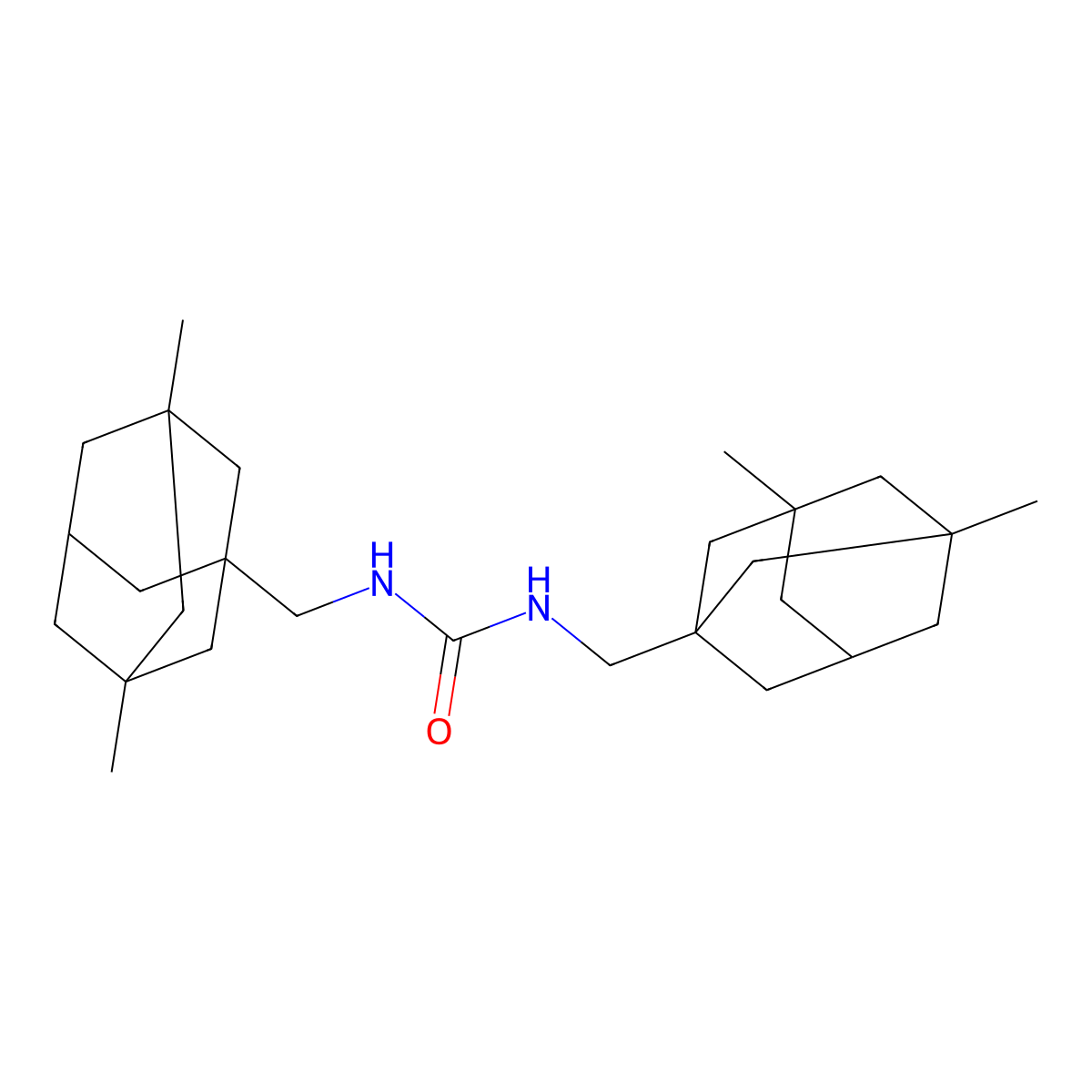 1,3-Bis[(3,5-dimethyladamantan-1-yl)methyl]urea molecular structure, CAS 3054551-58-2