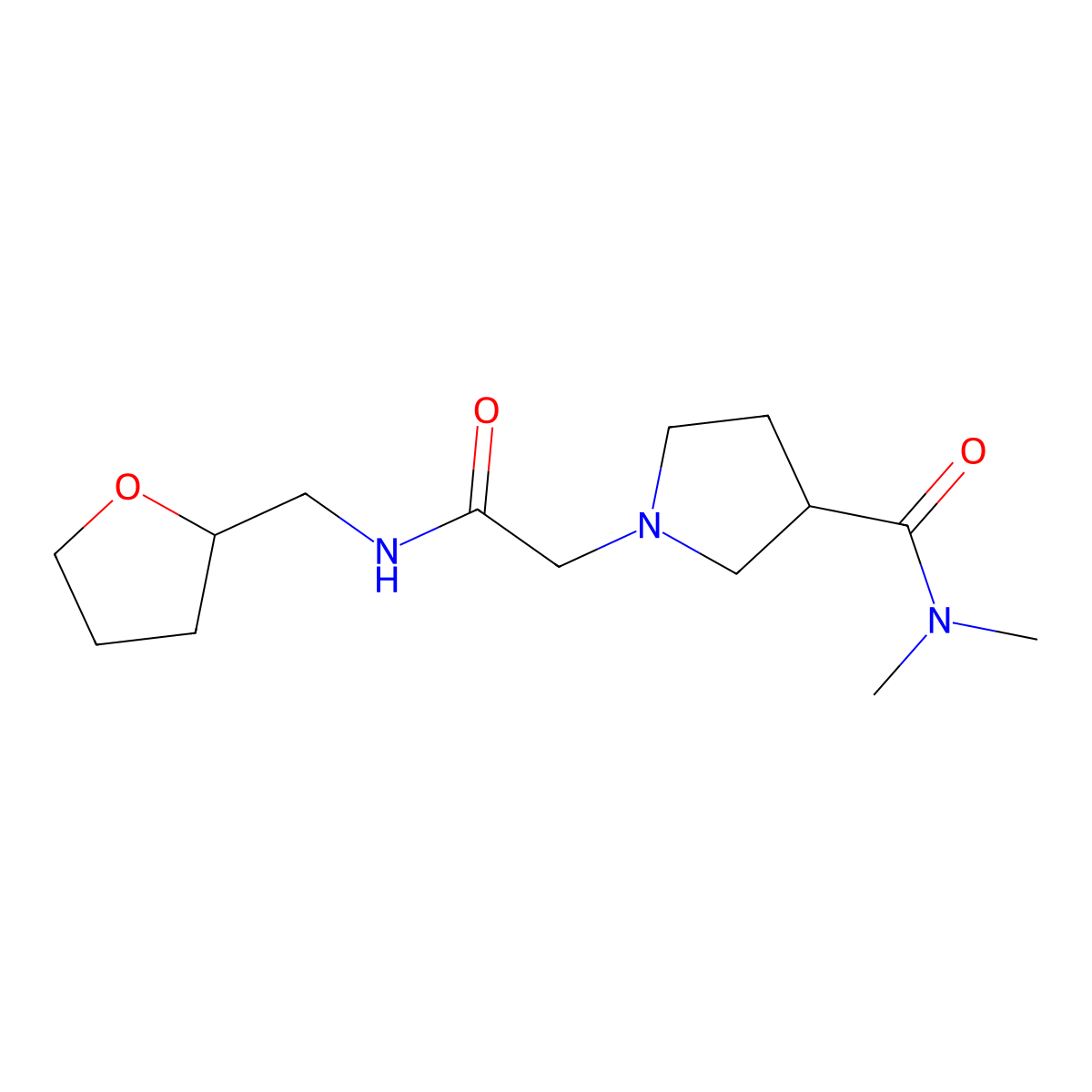 N,N-dimethyl-1-({[(oxolan-2-yl)methyl]carbamoyl}methyl)pyrrolidine-3-carboxamide molecular structure, CAS 3054551-74-2
