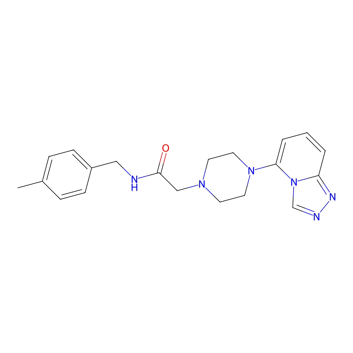 N-[(4-methylphenyl)methyl]-2-(4-{[1,2,4]triazolo[4,3-a]pyridin-5-yl}piperazin-1-yl)acetamide molecular structure, CAS 3054551-76-4