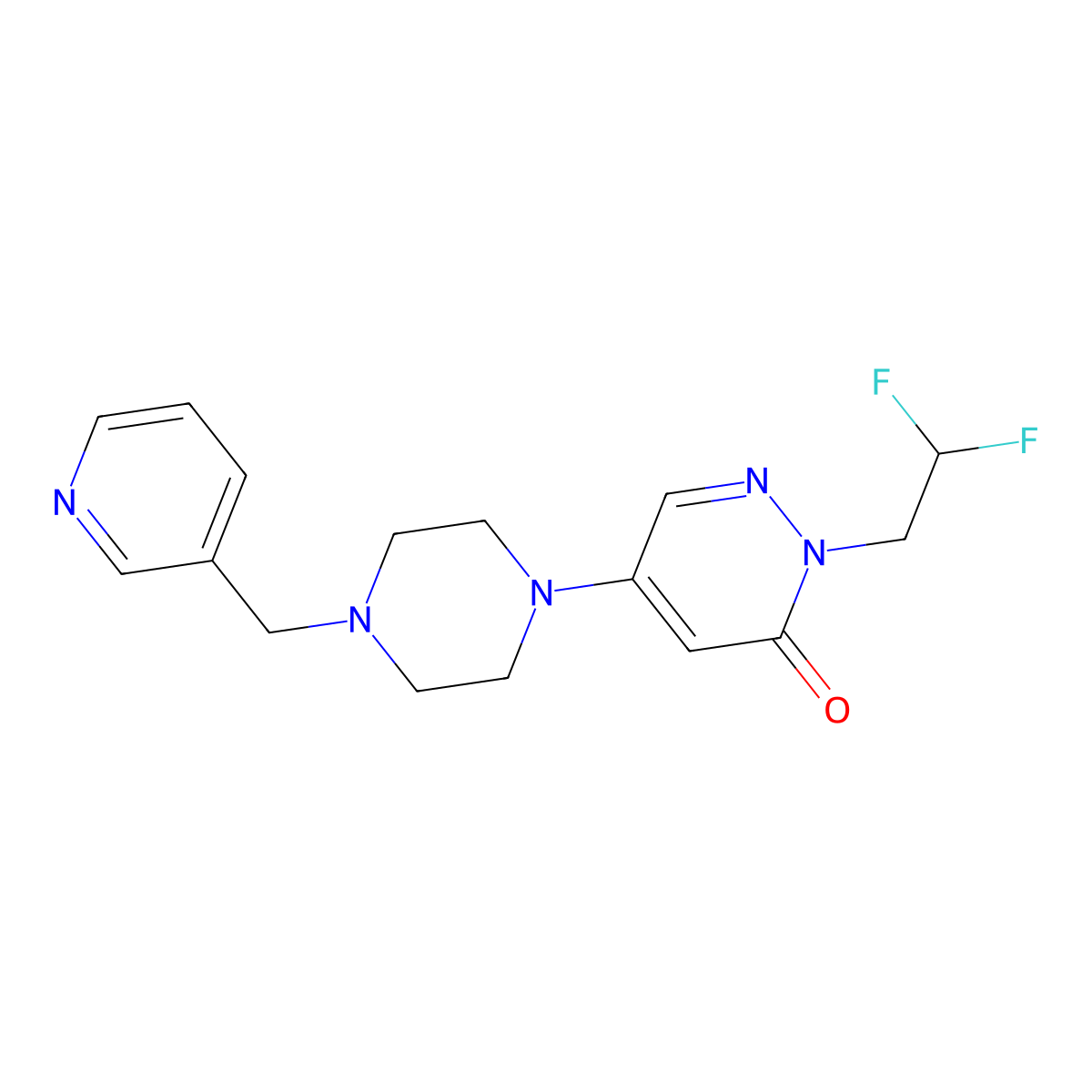 2-(2,2-Difluoroethyl)-5-{4-[(pyridin-3-yl)methyl]piperazin-1-yl}-2,3-dihydropyridazin-3-one molecular structure, CAS 3054551-77-5