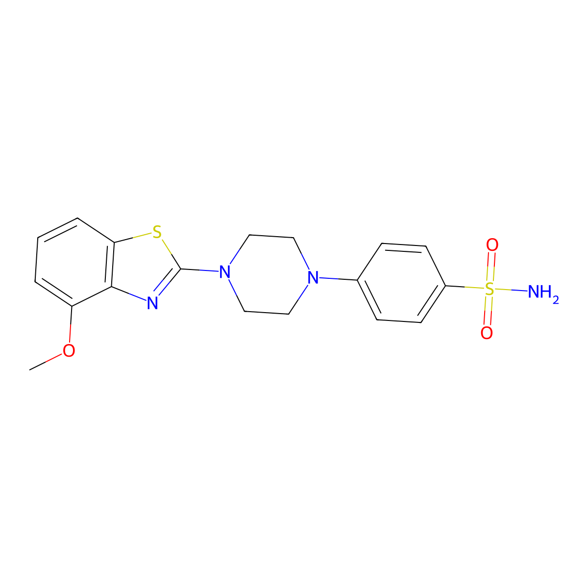 4-[4-(4-Methoxy-1,3-benzothiazol-2-yl)piperazin-1-yl]benzene-1-sulfonamide molecular structure, CAS 3054551-80-0