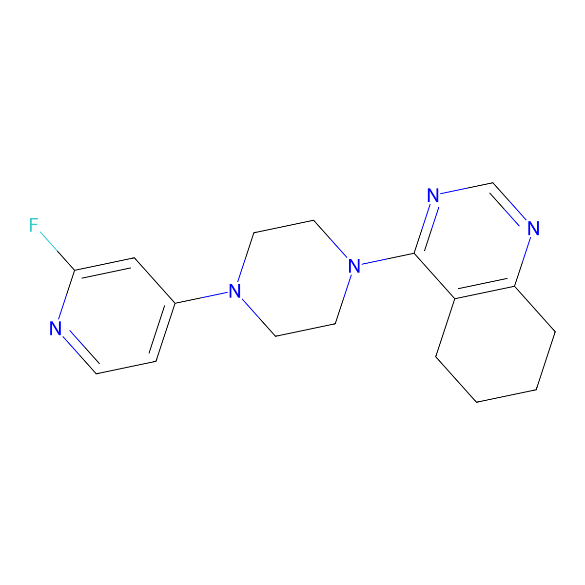 4-[4-(2-Fluoropyridin-4-yl)piperazin-1-yl]-5,6,7,8-tetrahydroquinazoline molecular structure, CAS 3054551-89-9