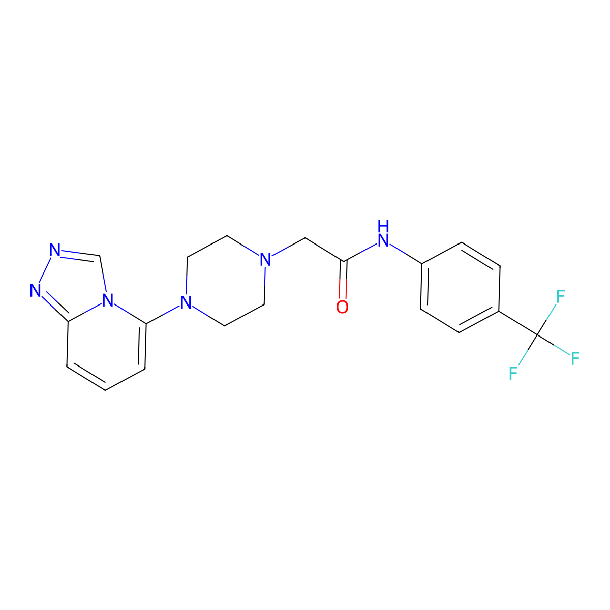 2-(4-{[1,2,4]triazolo[4,3-a]pyridin-5-yl}piperazin-1-yl)-N-[4-(trifluoromethyl)phenyl]acetamide molecular structure, CAS 3054551-91-3