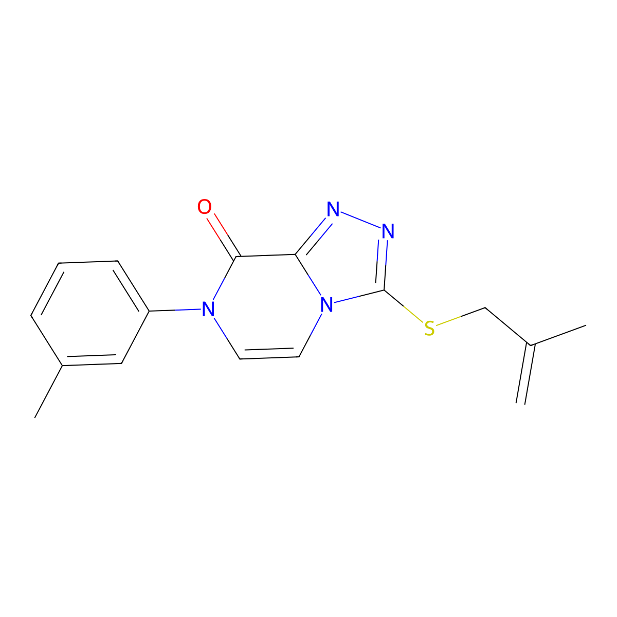 7-(3-methylphenyl)-3-[(2-methylprop-2-en-1-yl)sulfanyl]-7H,8H-[1,2,4]triazolo[4,3-a]pyrazin-8-one molecular structure, CAS 3054551-98-0