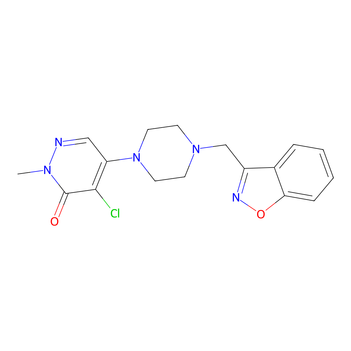 5-{4-[(1,2-Benzoxazol-3-yl)methyl]piperazin-1-yl}-4-chloro-2-methyl-2,3-dihydropyridazin-3-one molecular structure, CAS 3054552-01-8
