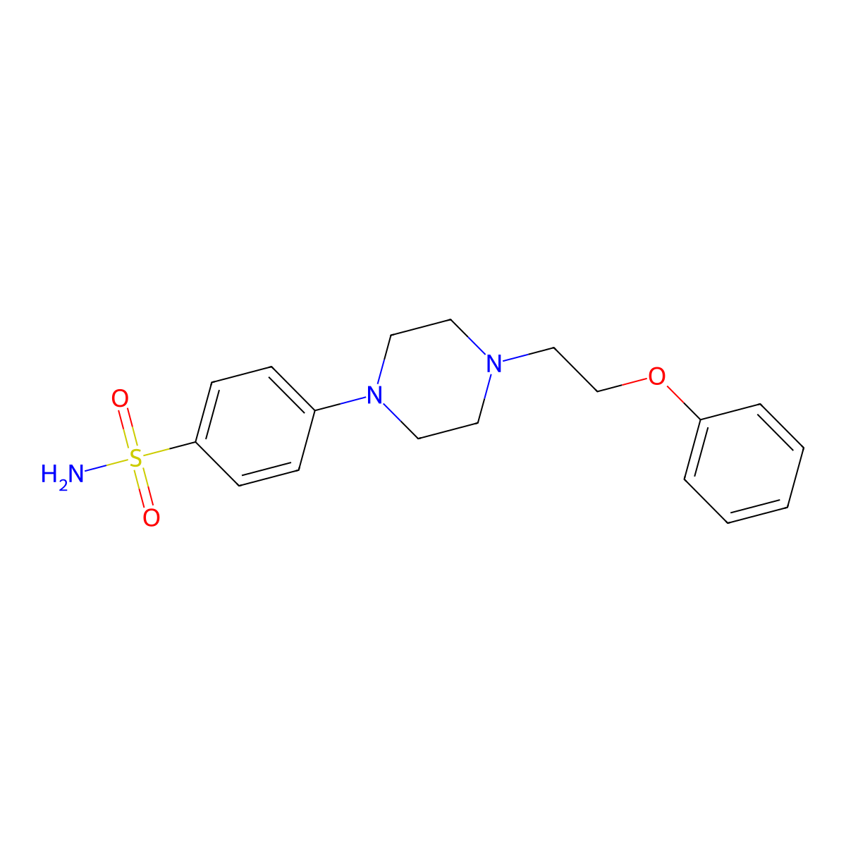 4-[4-(2-Phenoxyethyl)piperazin-1-yl]benzene-1-sulfonamide molecular structure, CAS 3054552-02-9