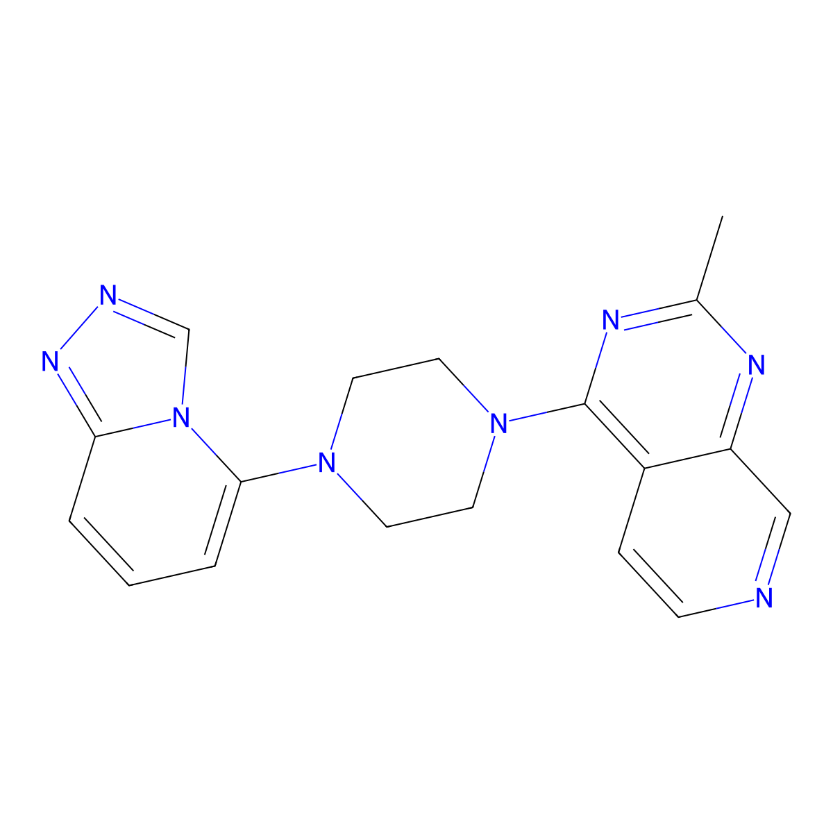 1-{2-Methylpyrido[3,4-d]pyrimidin-4-yl}-4-{[1,2,4]triazolo[4,3-a]pyridin-5-yl}piperazine molecular structure, CAS 3054552-04-1