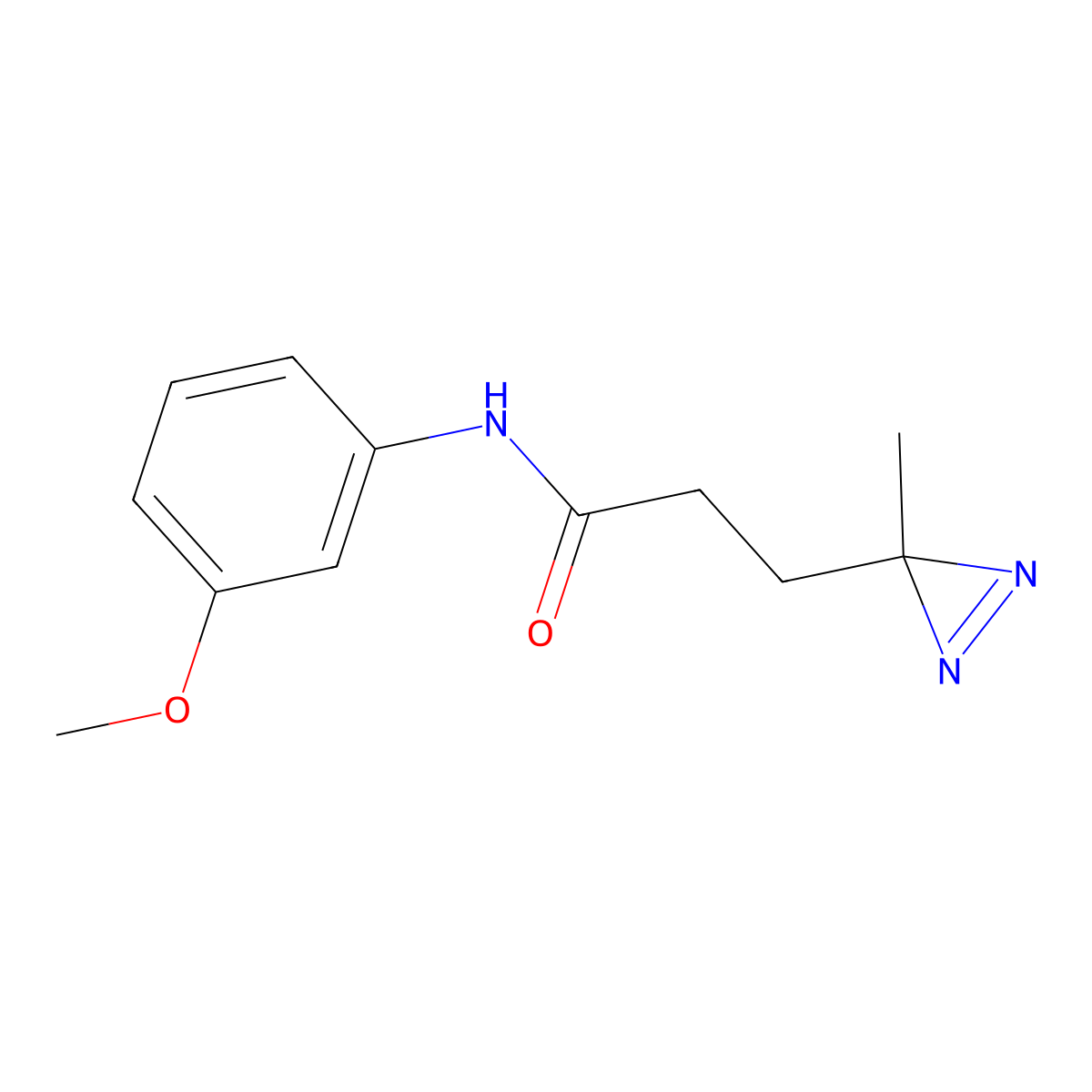 N-(3-methoxyphenyl)-3-(3-methyl-3H-diazirin-3-yl)propanamide molecular structure, CAS 3054552-09-6
