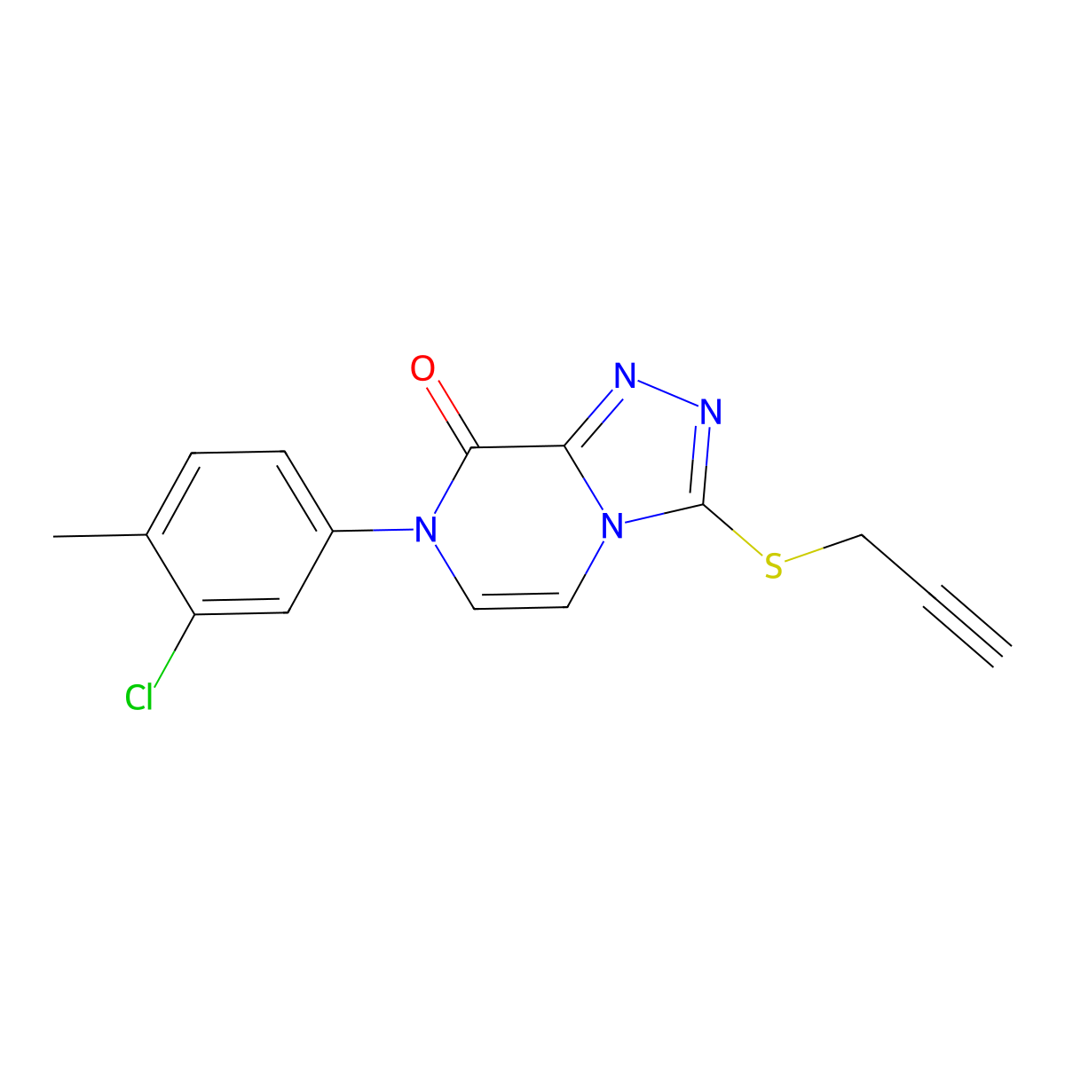 7-(3-chloro-4-methylphenyl)-3-(prop-2-yn-1-ylsulfanyl)-7H,8H-[1,2,4]triazolo[4,3-a]pyrazin-8-one molecular structure, CAS 3054552-10-9