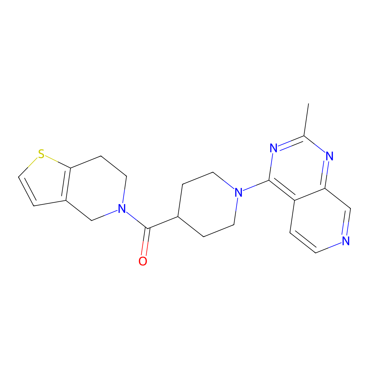 1-{2-methylpyrido[3,4-d]pyrimidin-4-yl}-4-{4H,5H,6H,7H-thieno[3,2-c]pyridine-5-carbonyl}piperidine molecular structure, CAS 3054552-13-2