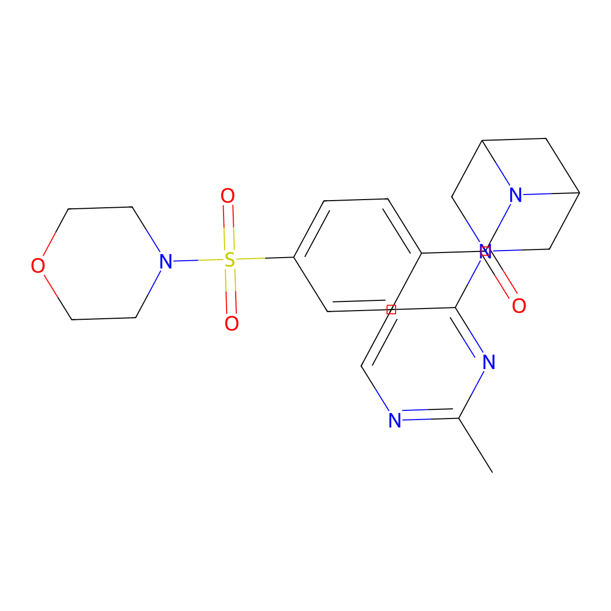 3-(2-Methylpyrimidin-4-yl)-6-[4-(morpholine-4-sulfonyl)benzoyl]-3,6-diazabicyclo[3.1.1]heptane molecular structure, CAS 3054552-14-3