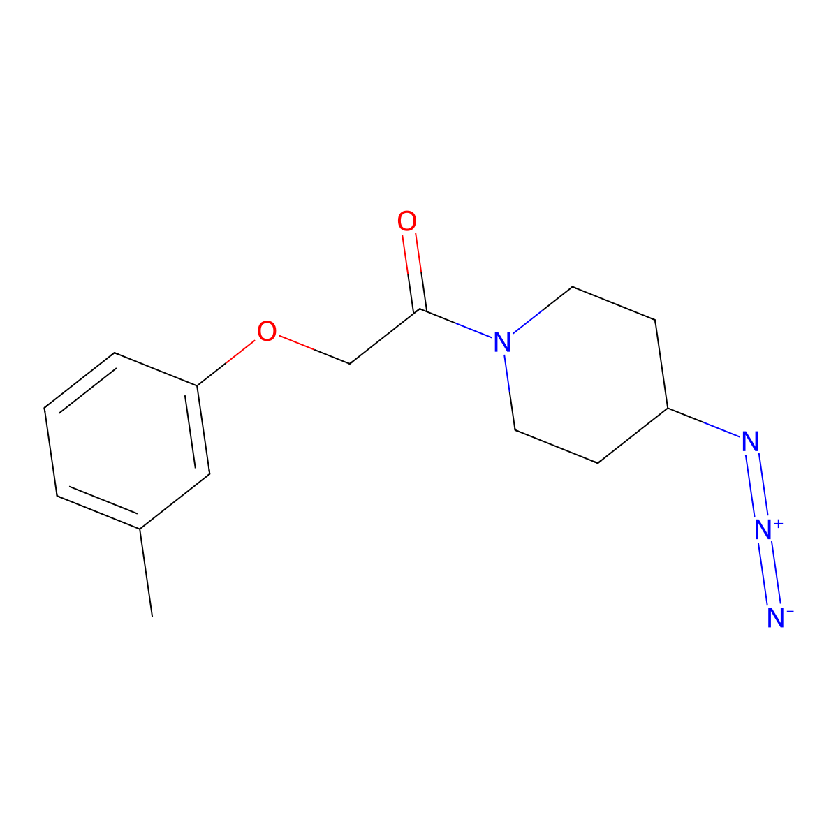 1-(4-Azidopiperidin-1-yl)-2-(3-methylphenoxy)ethan-1-one molecular structure, CAS 3054552-20-1