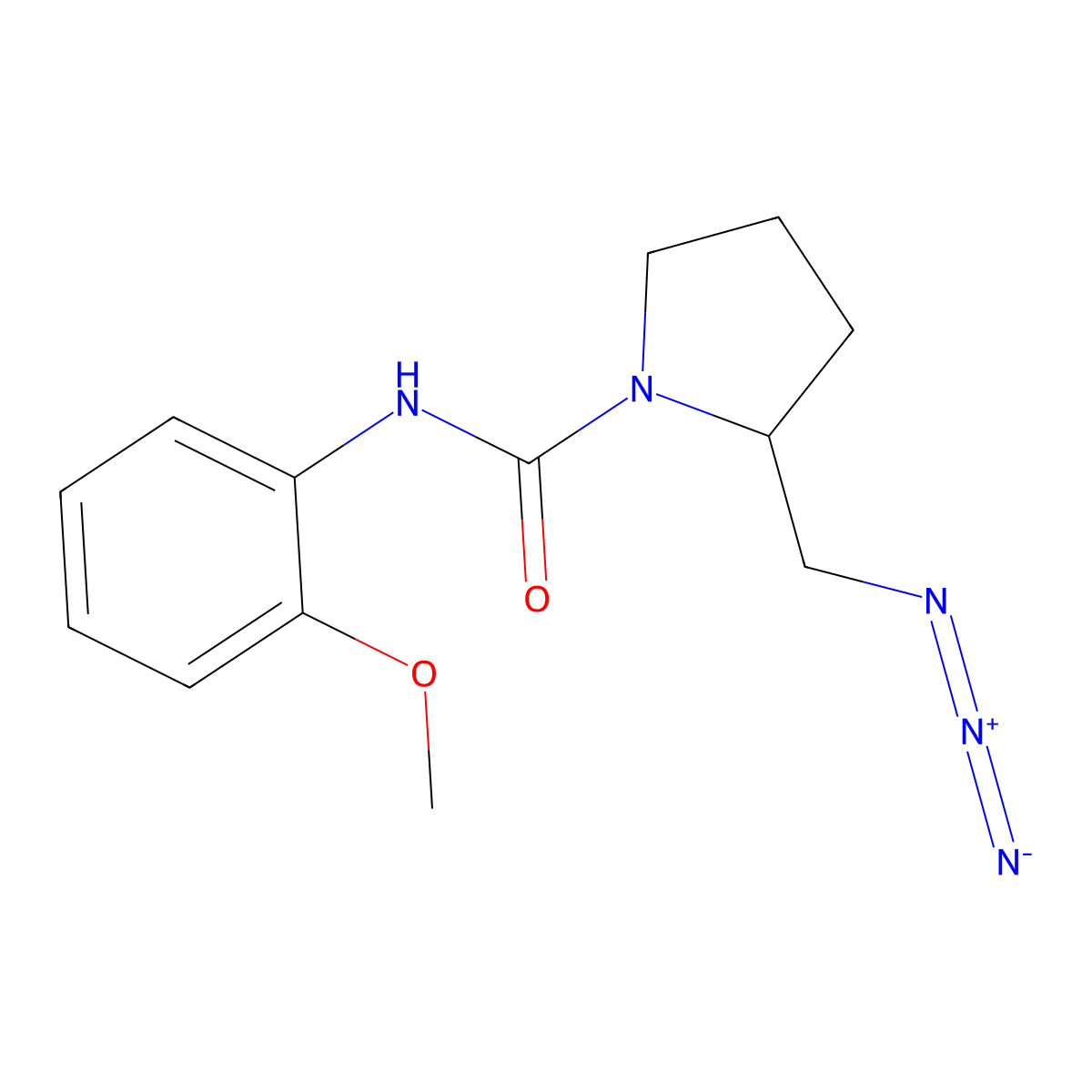 2-(azidomethyl)-N-(2-methoxyphenyl)pyrrolidine-1-carboxamide molecular structure, CAS 3054552-47-2