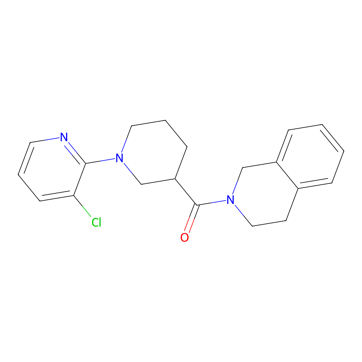 2-[1-(3-Chloropyridin-2-yl)piperidine-3-carbonyl]-1,2,3,4-tetrahydroisoquinoline molecular structure, CAS 3054552-49-4