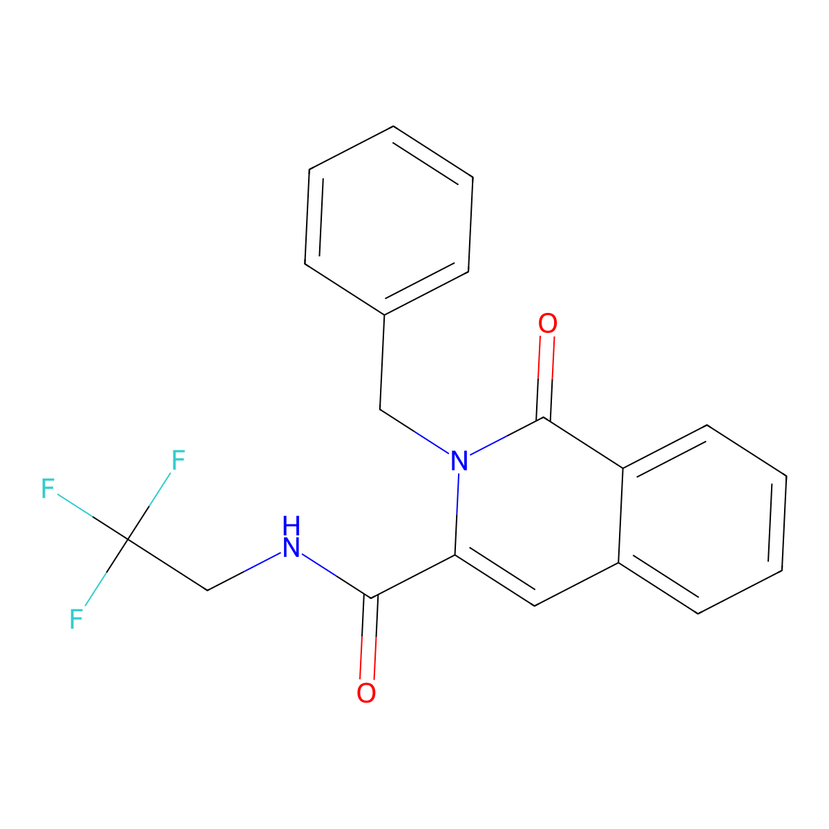 2-benzyl-1-oxo-N-(2,2,2-trifluoroethyl)-1,2-dihydroisoquinoline-3-carboxamide molecular structure, CAS 3054552-50-7