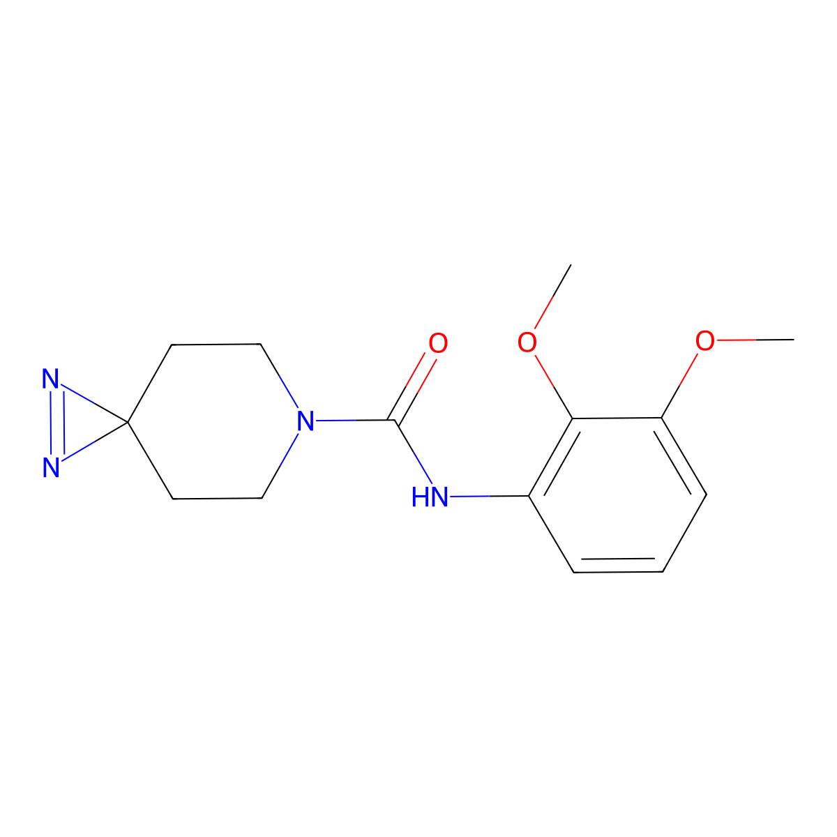 N-(2,3-dimethoxyphenyl)-1,2,6-triazaspiro[2.5]oct-1-ene-6-carboxamide molecular structure, CAS 3054552-55-2
