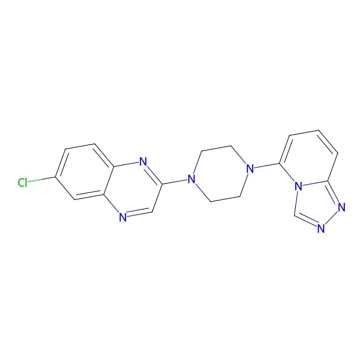6-Chloro-2-(4-{[1,2,4]triazolo[4,3-a]pyridin-5-yl}piperazin-1-yl)quinoxaline molecular structure, CAS 3054552-59-6