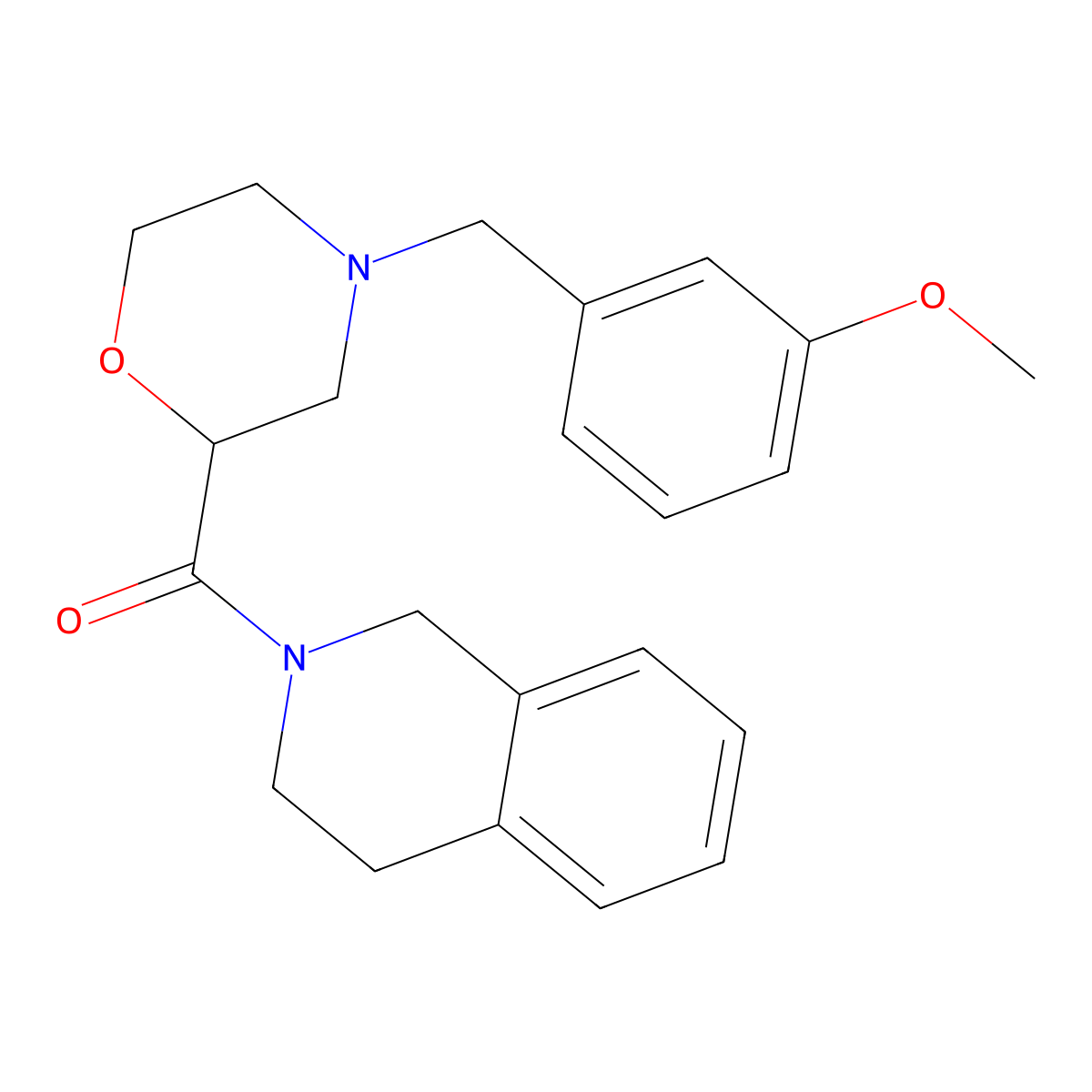 2-{4-[(3-Methoxyphenyl)methyl]morpholine-2-carbonyl}-1,2,3,4-tetrahydroisoquinoline molecular structure, CAS 3054552-65-4