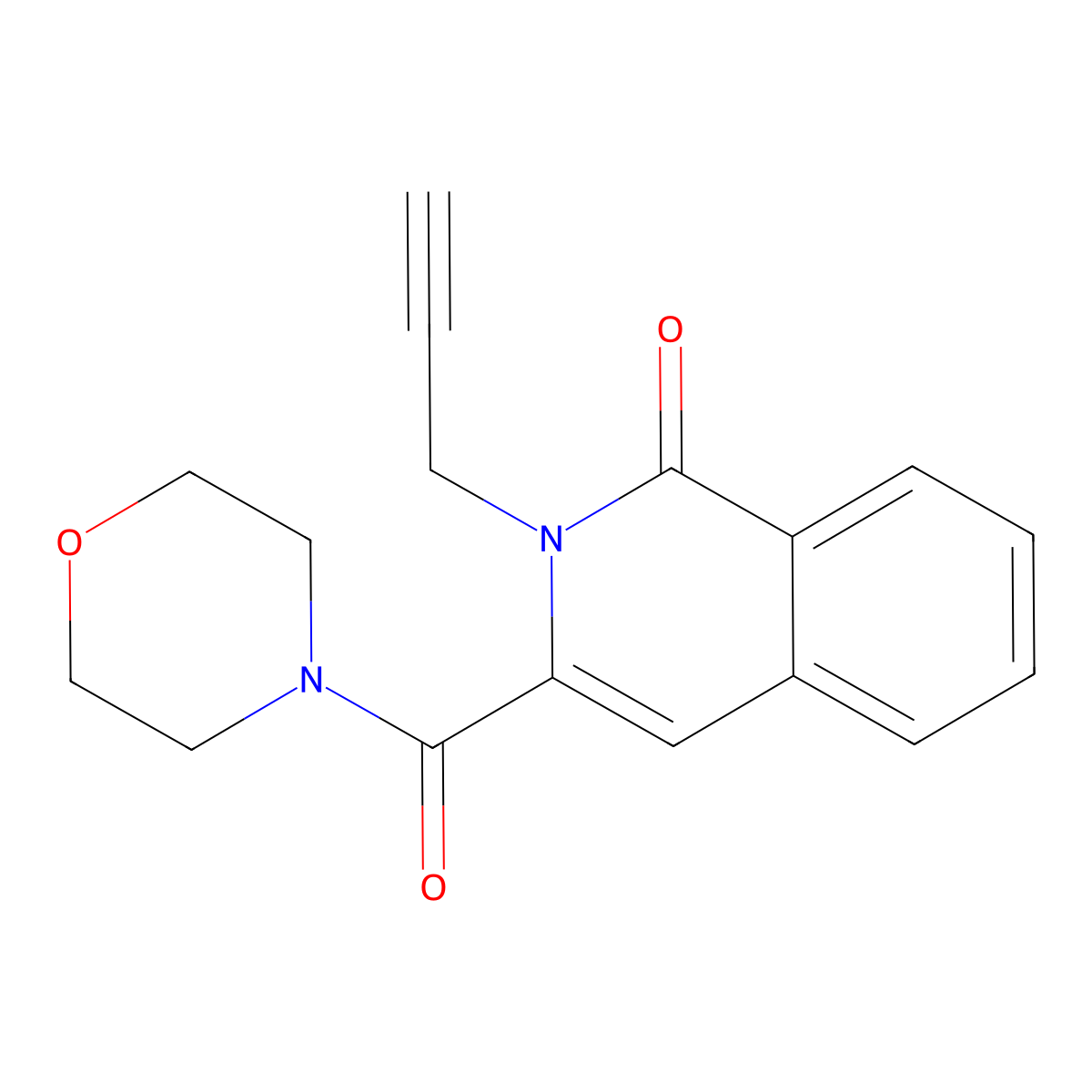 3-(Morpholine-4-carbonyl)-2-(prop-2-yn-1-yl)-1,2-dihydroisoquinolin-1-one molecular structure, CAS 3054552-94-9