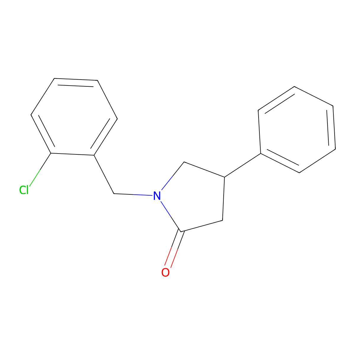 1-[(2-Chlorophenyl)methyl]-4-phenylpyrrolidin-2-one molecular structure, CAS 3054552-99-4