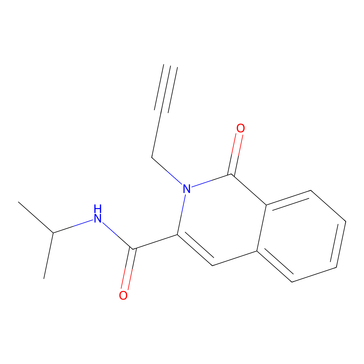 1-oxo-2-(prop-2-yn-1-yl)-N-(propan-2-yl)-1,2-dihydroisoquinoline-3-carboxamide molecular structure, CAS 3054553-41-9