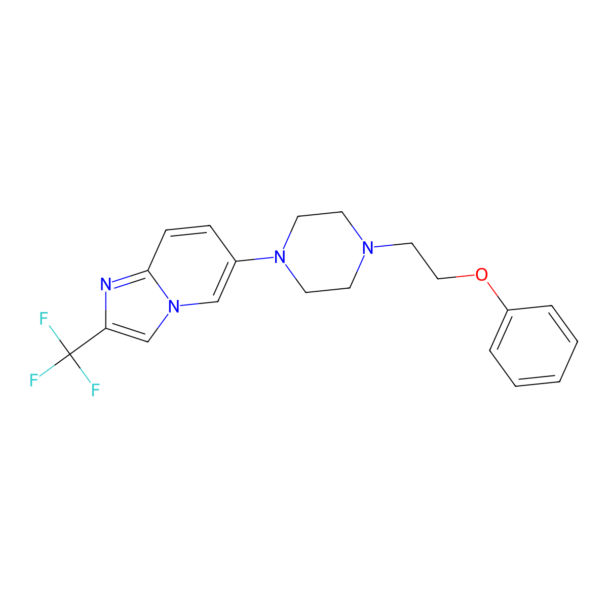 1-(2-Phenoxyethyl)-4-[2-(trifluoromethyl)imidazo[1,2-a]pyridin-6-yl]piperazine molecular structure, CAS 3054553-61-3