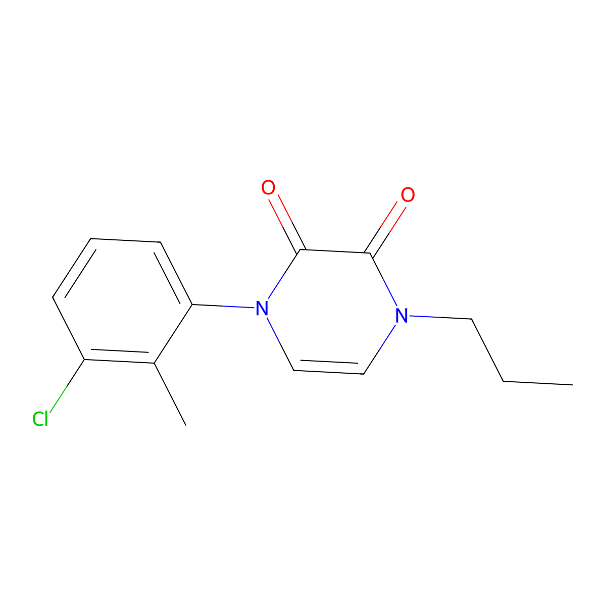 1-(3-Chloro-2-methylphenyl)-4-propyl-1,2,3,4-tetrahydropyrazine-2,3-dione molecular structure, CAS 3054553-62-4