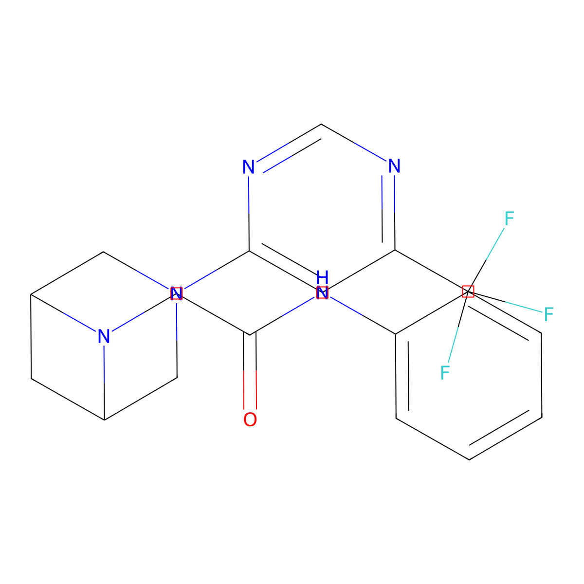 N-phenyl-2-{3-[6-(trifluoromethyl)pyrimidin-4-yl]-3,6-diazabicyclo[3.1.1]heptan-6-yl}acetamide molecular structure, CAS 3054553-65-7