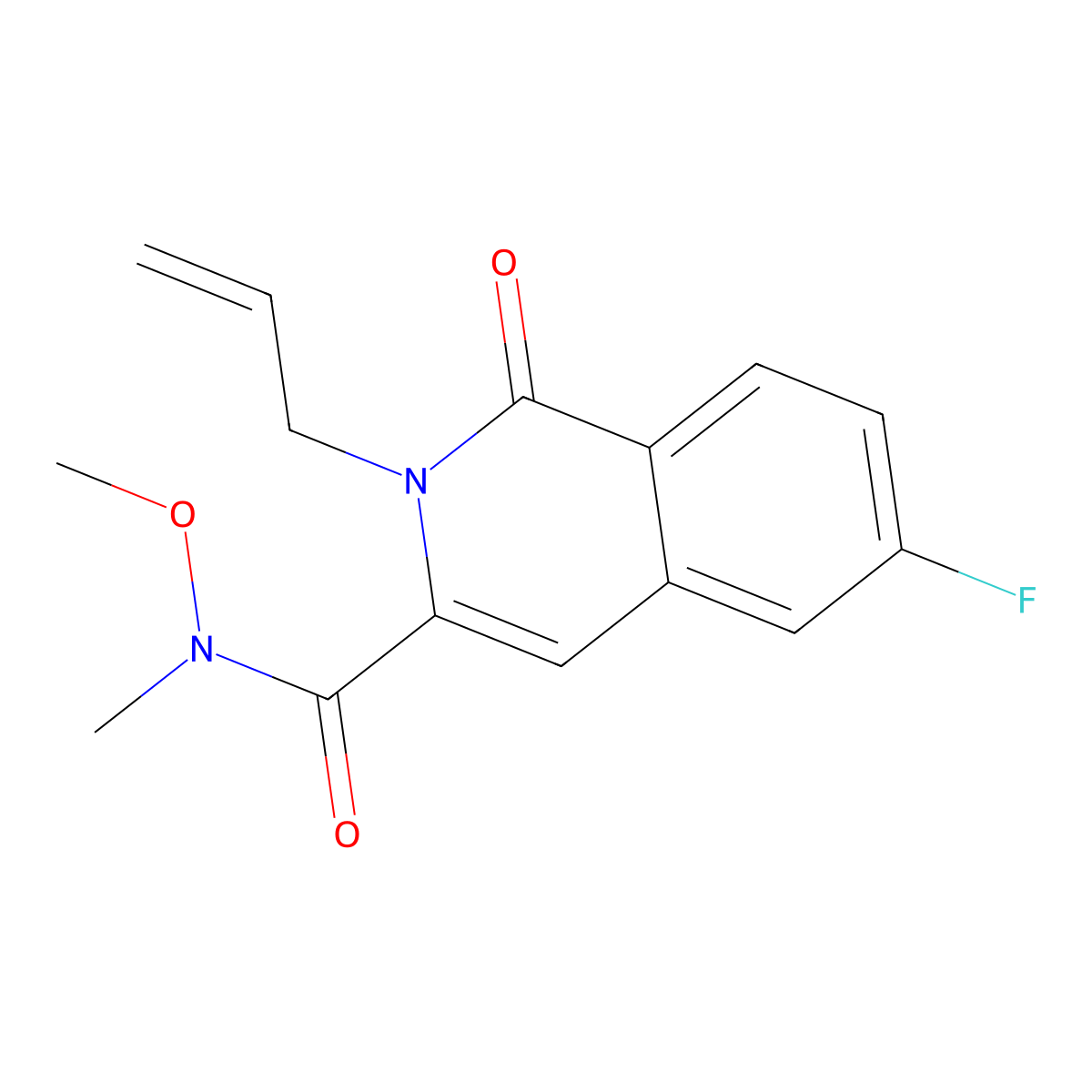 6-fluoro-N-methoxy-N-methyl-1-oxo-2-(prop-2-en-1-yl)-1,2-dihydroisoquinoline-3-carboxamide molecular structure, CAS 3054553-67-9