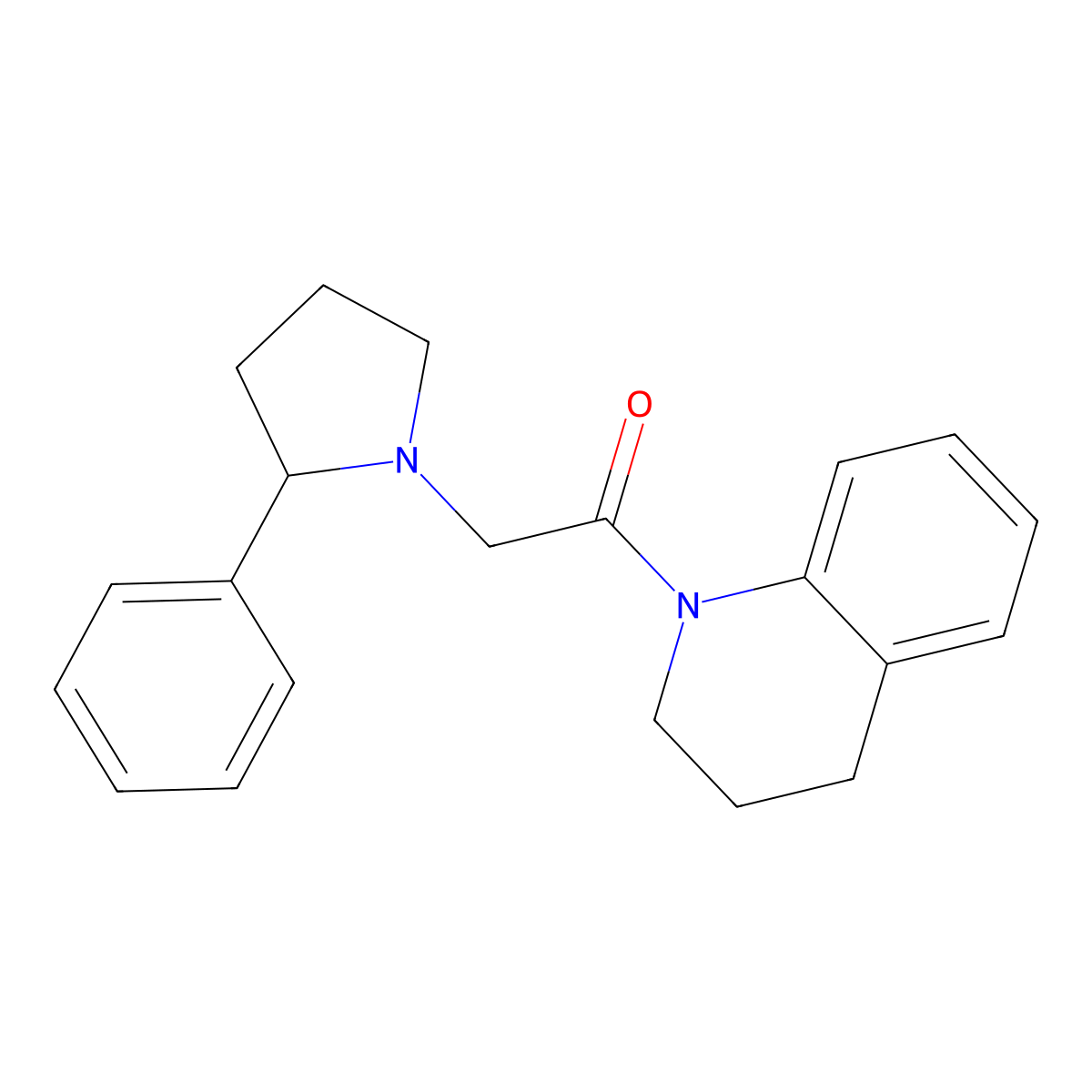 2-(2-Phenylpyrrolidin-1-yl)-1-(1,2,3,4-tetrahydroquinolin-1-yl)ethan-1-one molecular structure, CAS 3054553-72-6