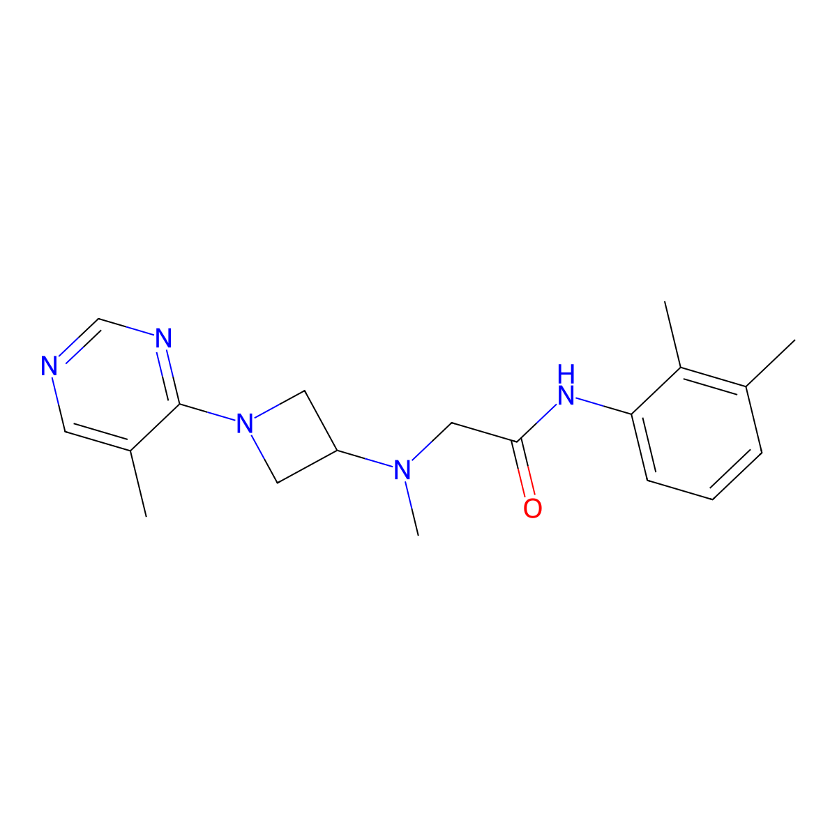 N-(2,3-dimethylphenyl)-2-{methyl[1-(5-methylpyrimidin-4-yl)azetidin-3-yl]amino}acetamide molecular structure, CAS 3054553-81-7
