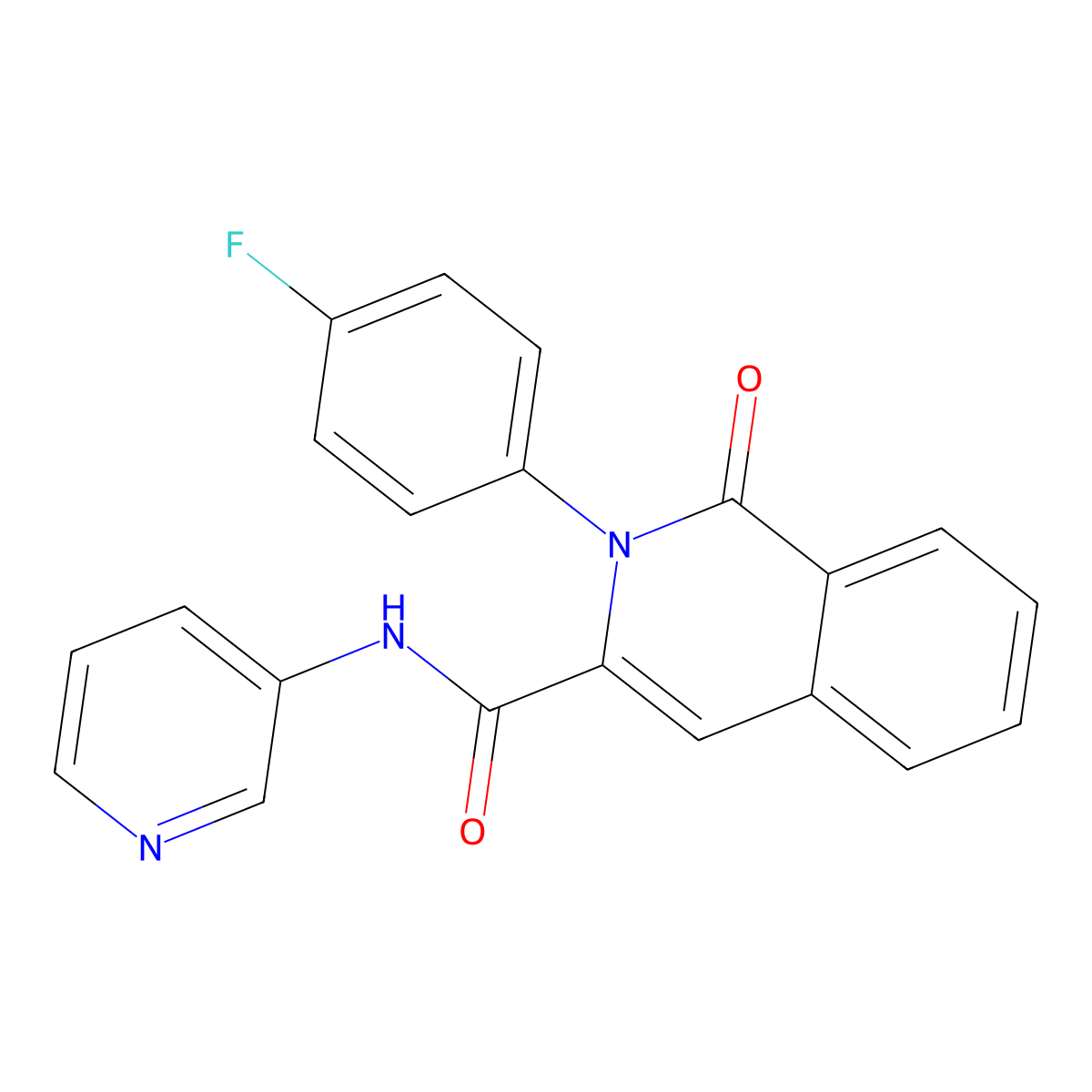 2-(4-fluorophenyl)-1-oxo-N-pyridin-3-ylisoquinoline-3-carboxamide molecular structure, CAS 3054553-99-7