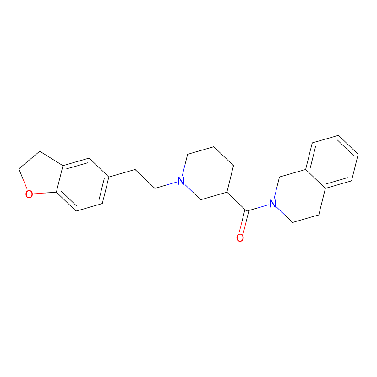 2-{1-[2-(2,3-Dihydro-1-benzofuran-5-yl)ethyl]piperidine-3-carbonyl}-1,2,3,4-tetrahydroisoquinoline molecular structure, CAS 3054554-13-8