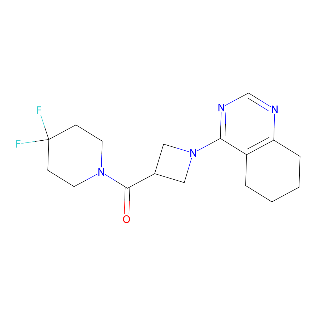 4-[3-(4,4-Difluoropiperidine-1-carbonyl)azetidin-1-yl]-5,6,7,8-tetrahydroquinazoline molecular structure, CAS 3054554-26-3