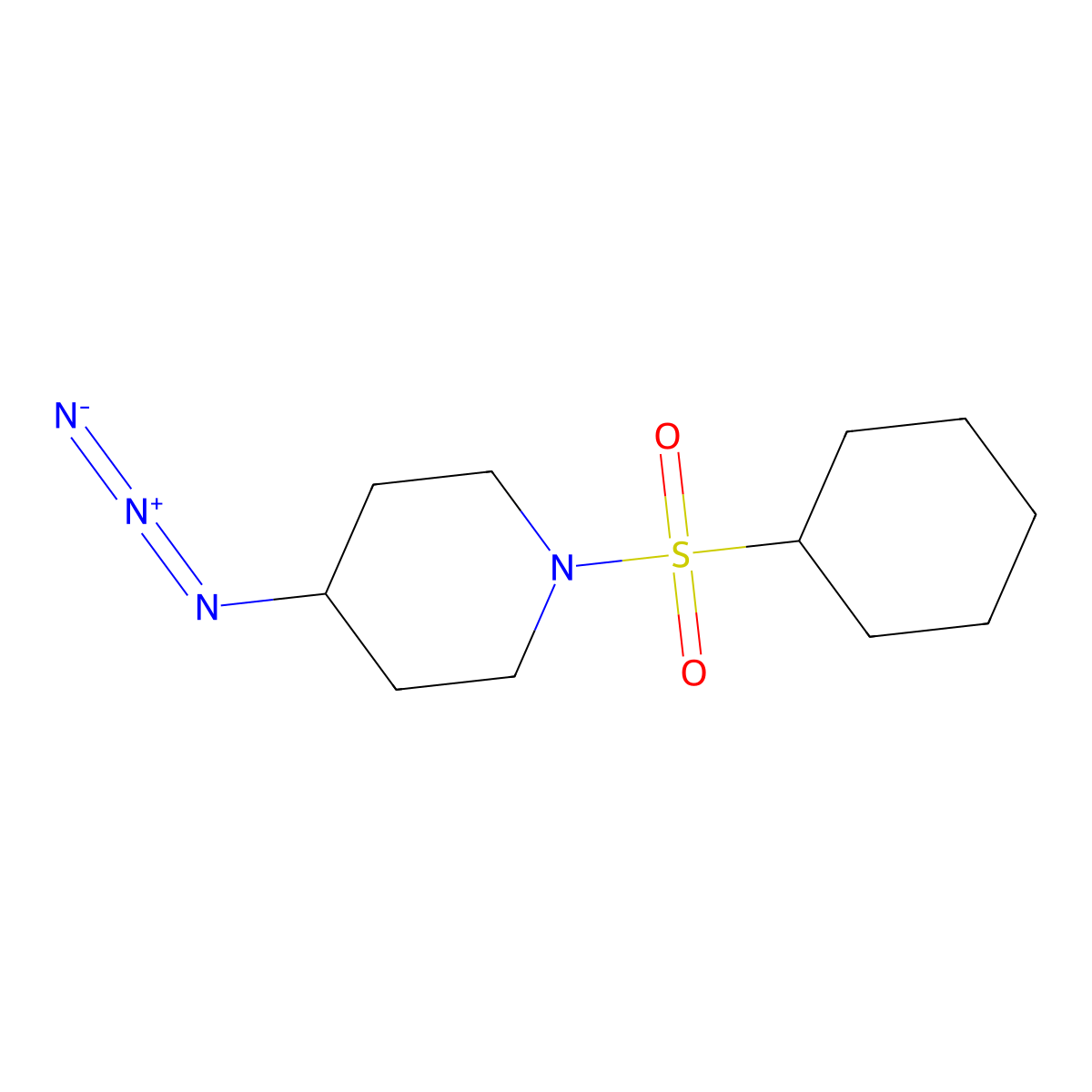 4-Azido-1-(cyclohexanesulfonyl)piperidine molecular structure, CAS 3054554-28-5