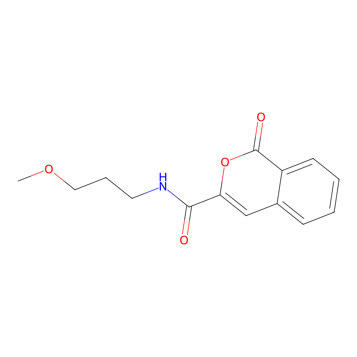 N-(3-methoxypropyl)-1-oxo-1H-isochromene-3-carboxamide molecular structure, CAS 3054554-37-6