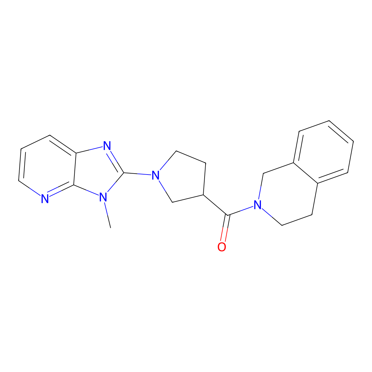 2-(1-{3-methyl-3H-imidazo[4,5-b]pyridin-2-yl}pyrrolidine-3-carbonyl)-1,2,3,4-tetrahydroisoquinoline molecular structure, CAS 3054554-61-6