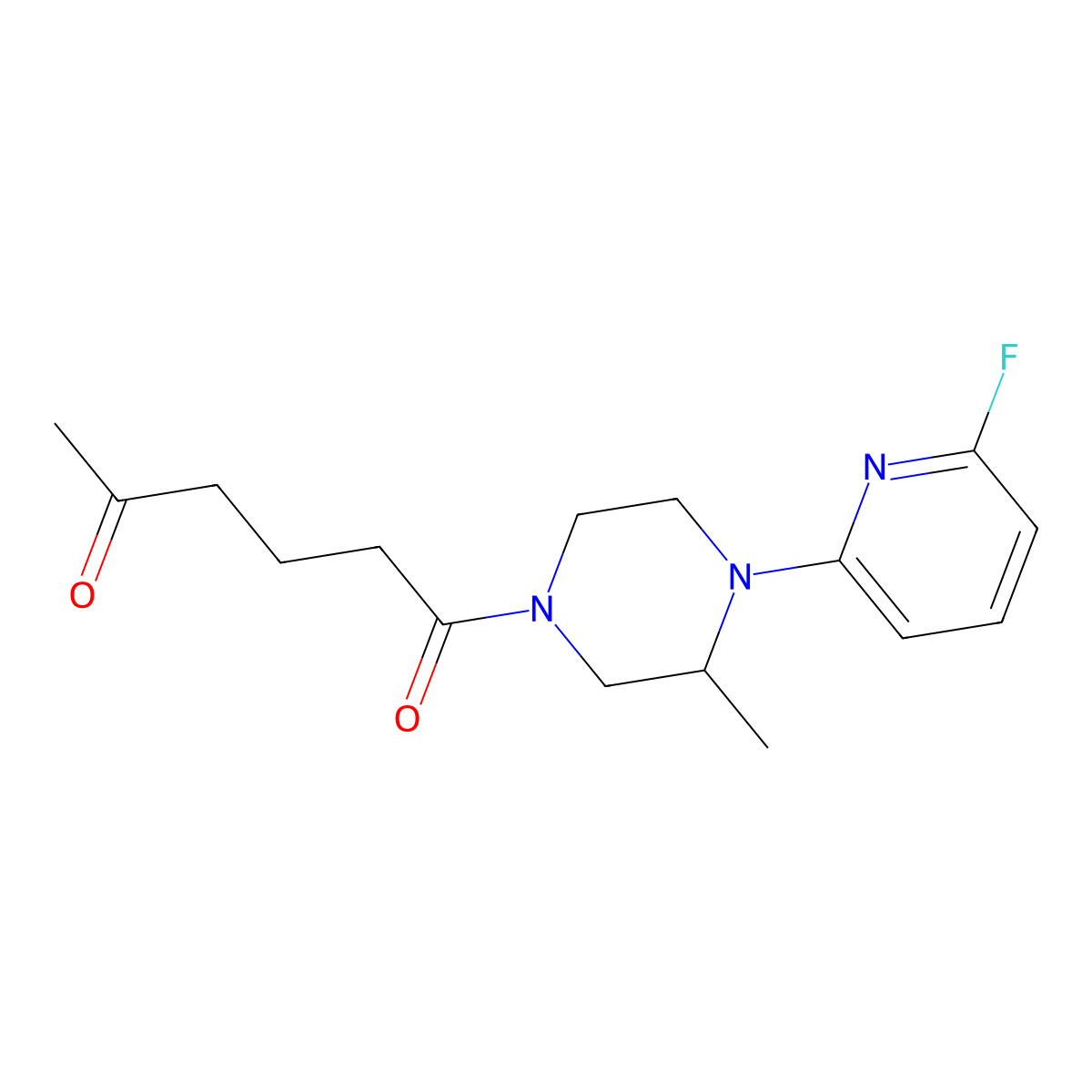 1-[4-(6-Fluoropyridin-2-yl)-3-methylpiperazin-1-yl]hexane-1,5-dione molecular structure, CAS 3054554-69-4
