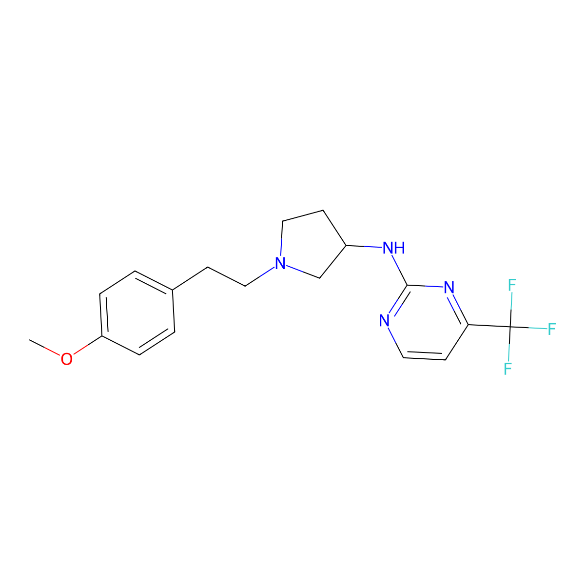 N-{1-[2-(4-methoxyphenyl)ethyl]pyrrolidin-3-yl}-4-(trifluoromethyl)pyrimidin-2-amine molecular structure, CAS 3054554-71-8