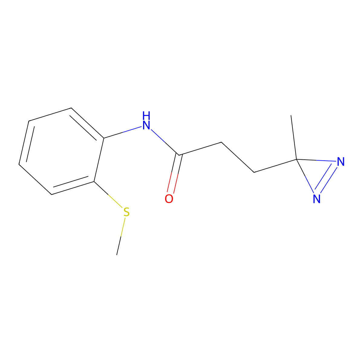 3-(3-methyl-3H-diazirin-3-yl)-N-[2-(methylsulfanyl)phenyl]propanamide molecular structure, CAS 3054554-78-5