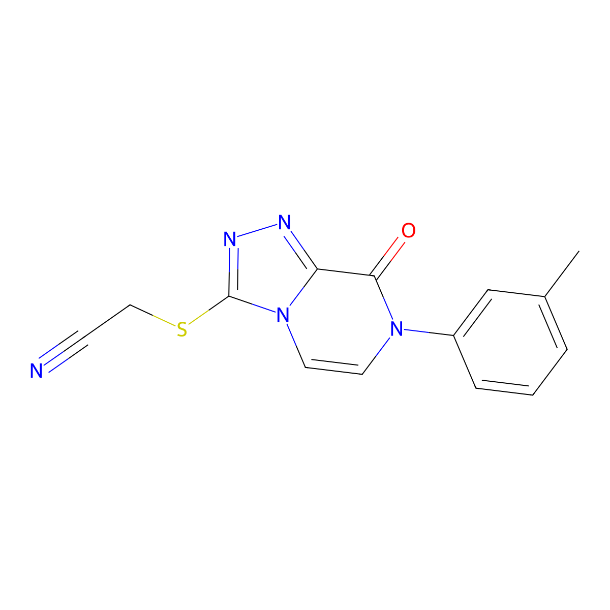 2-{[7-(3-methylphenyl)-8-oxo-7H,8H-[1,2,4]triazolo[4,3-a]pyrazin-3-yl]sulfanyl}acetonitrile molecular structure, CAS 3054554-88-7