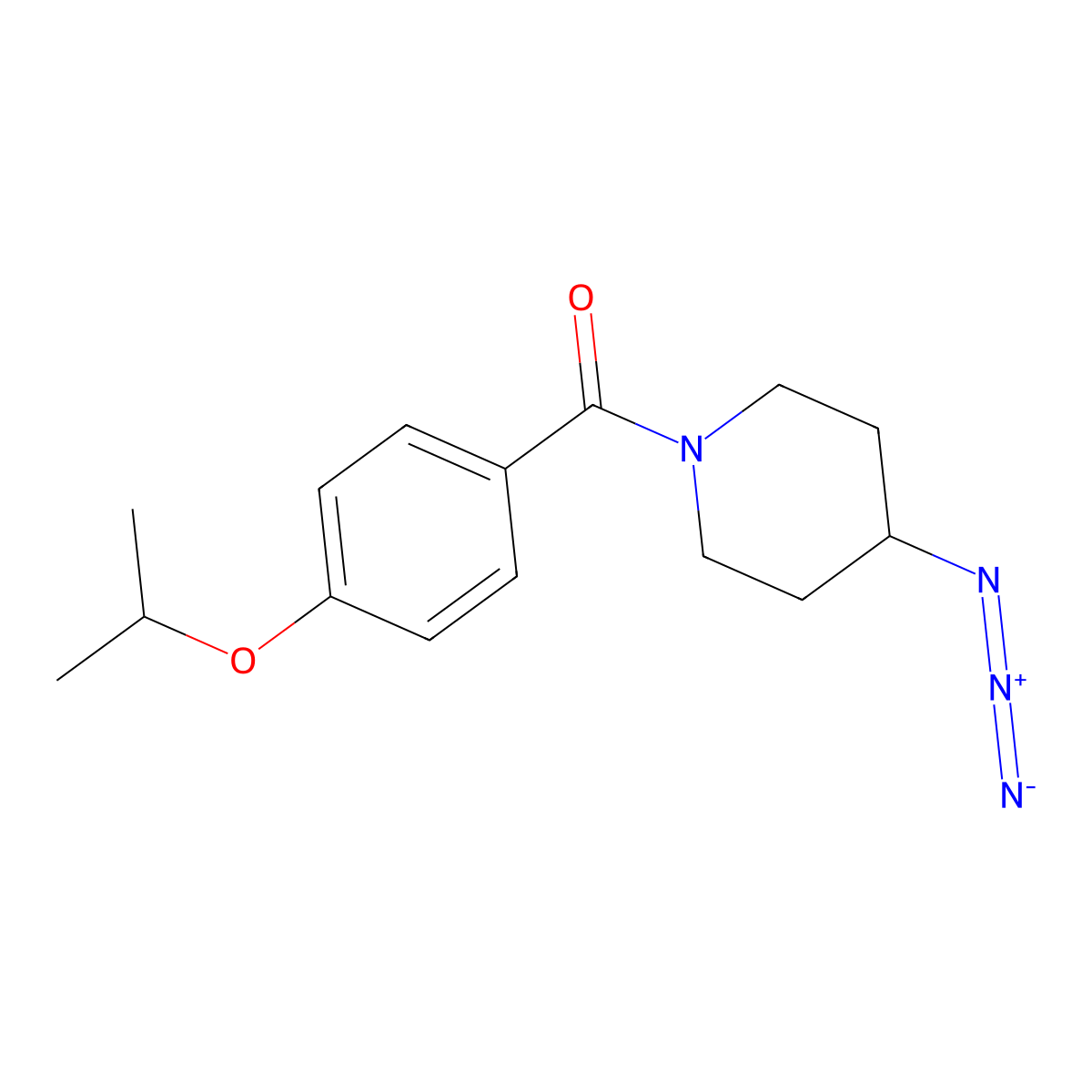 4-Azido-1-[4-(propan-2-yloxy)benzoyl]piperidine molecular structure, CAS 3054555-03-9