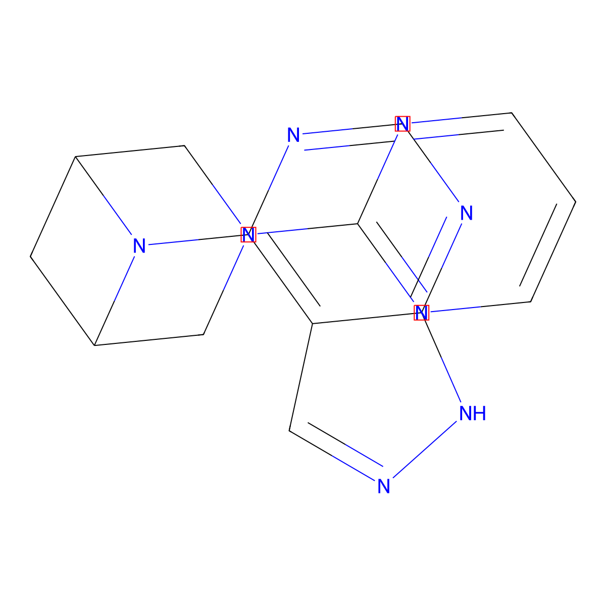 6-{1H-pyrazolo[3,4-d]pyrimidin-4-yl}-3-(pyrimidin-2-yl)-3,6-diazabicyclo[3.1.1]heptane molecular structure, CAS 3054555-07-3