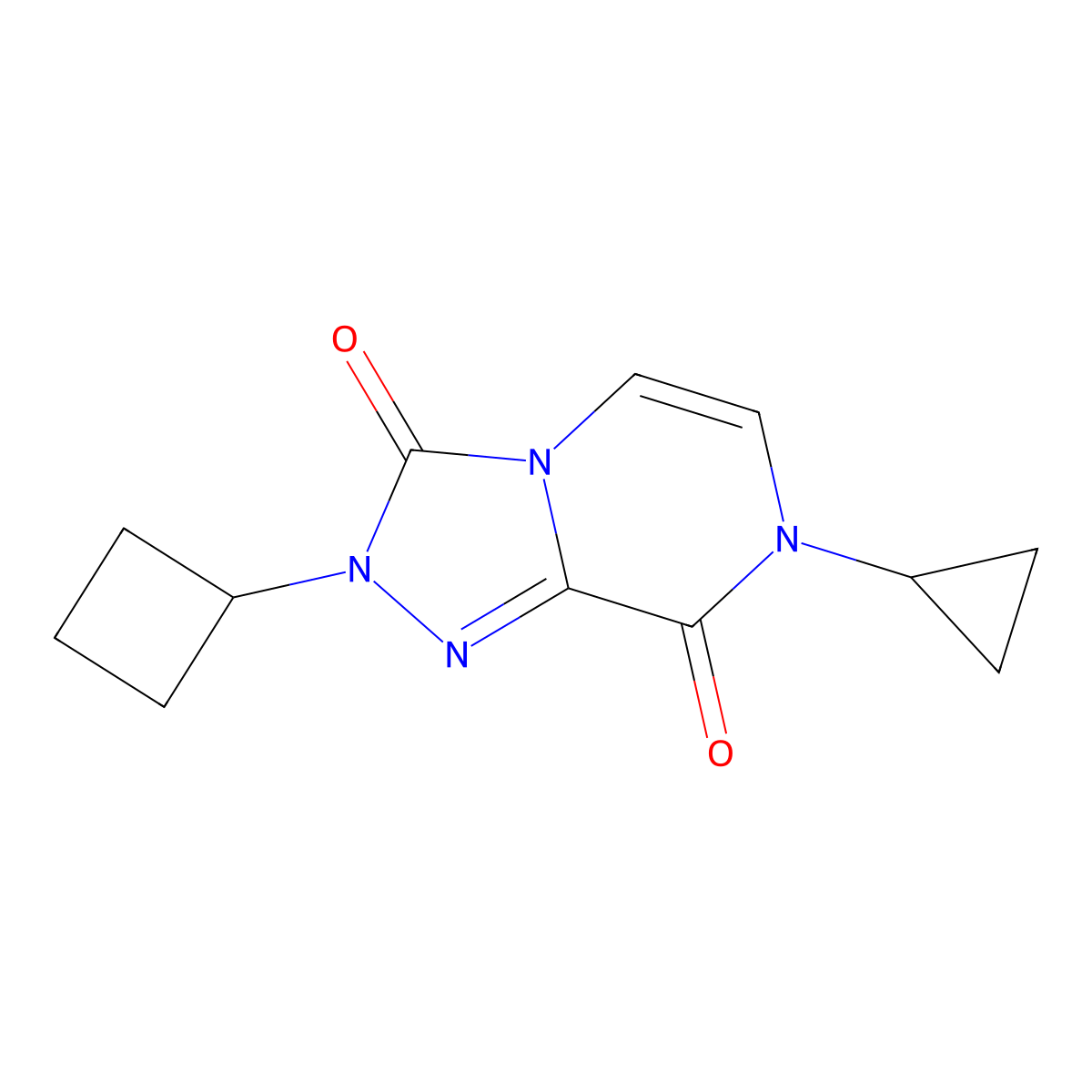 2-cyclobutyl-7-cyclopropyl-2H,3H,7H,8H-[1,2,4]triazolo[4,3-a]pyrazine-3,8-dione molecular structure, CAS 3054555-09-5
