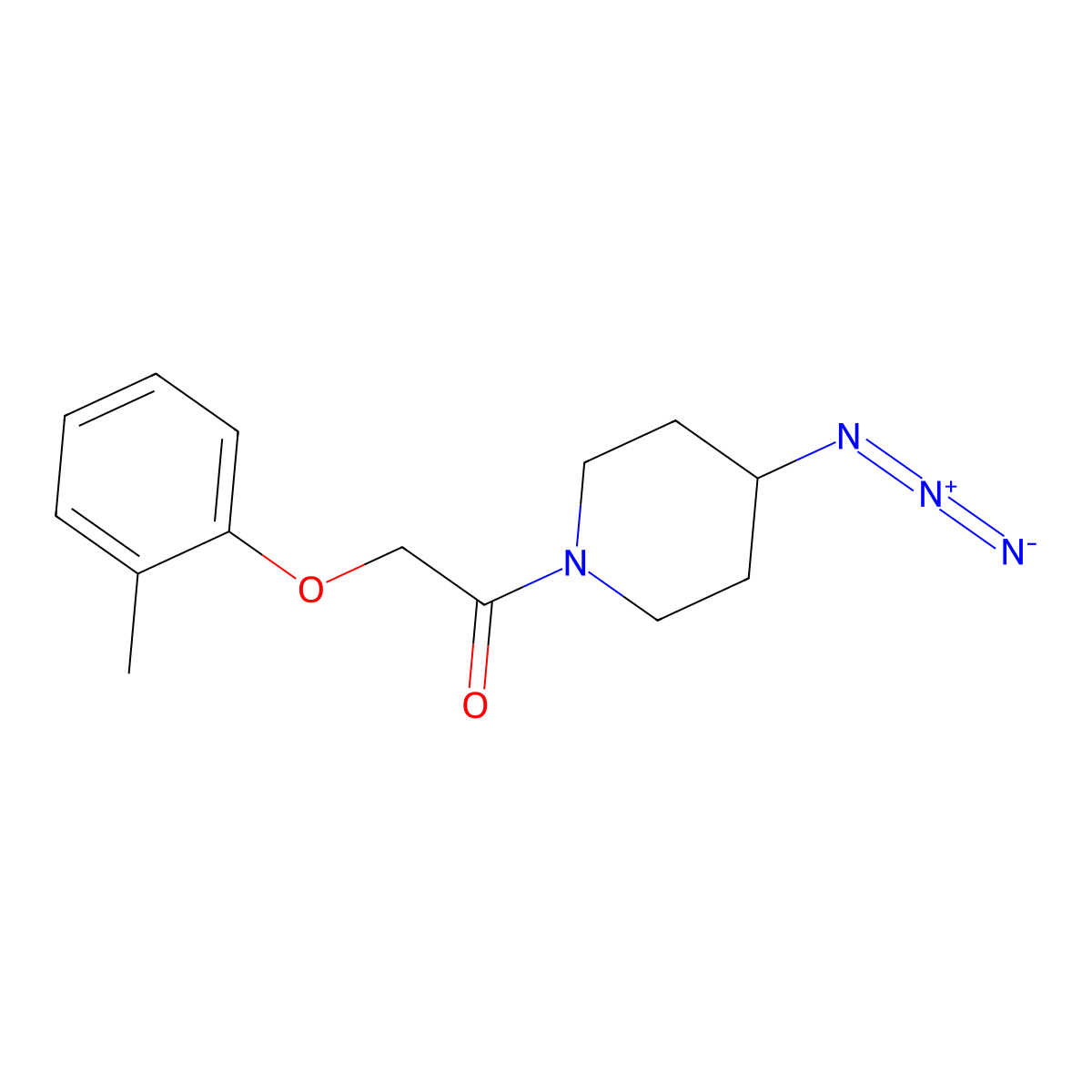 1-(4-Azidopiperidin-1-yl)-2-(2-methylphenoxy)ethan-1-one molecular structure, CAS 3054555-14-2