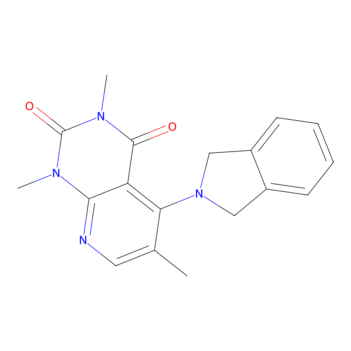 5-(2,3-dihydro-1H-isoindol-2-yl)-1,3,6-trimethyl-1H,2H,3H,4H-pyrido[2,3-d]pyrimidine-2,4-dione molecular structure, CAS 3054555-37-9