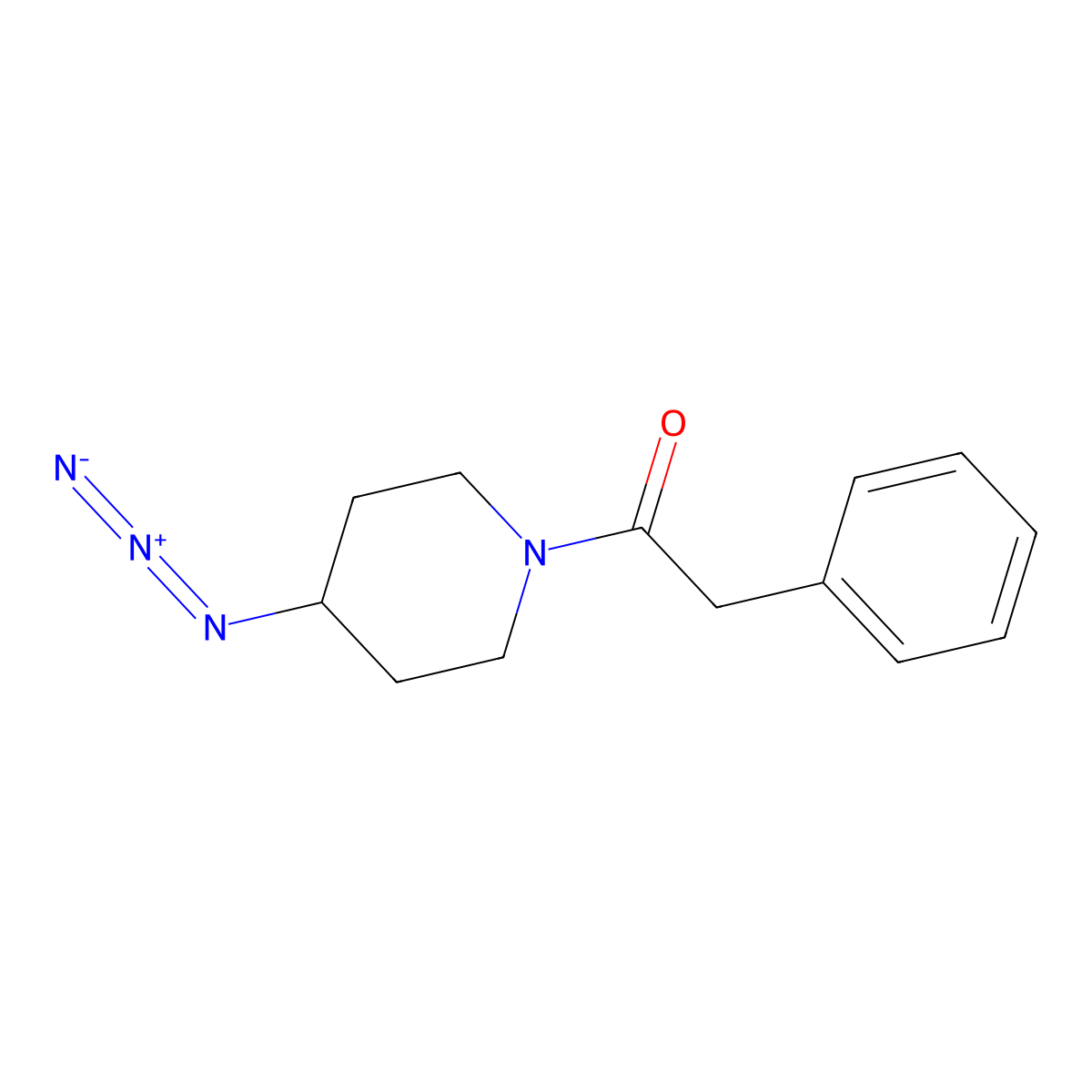 1-(4-Azidopiperidin-1-yl)-2-phenylethan-1-one molecular structure, CAS 3054555-39-1