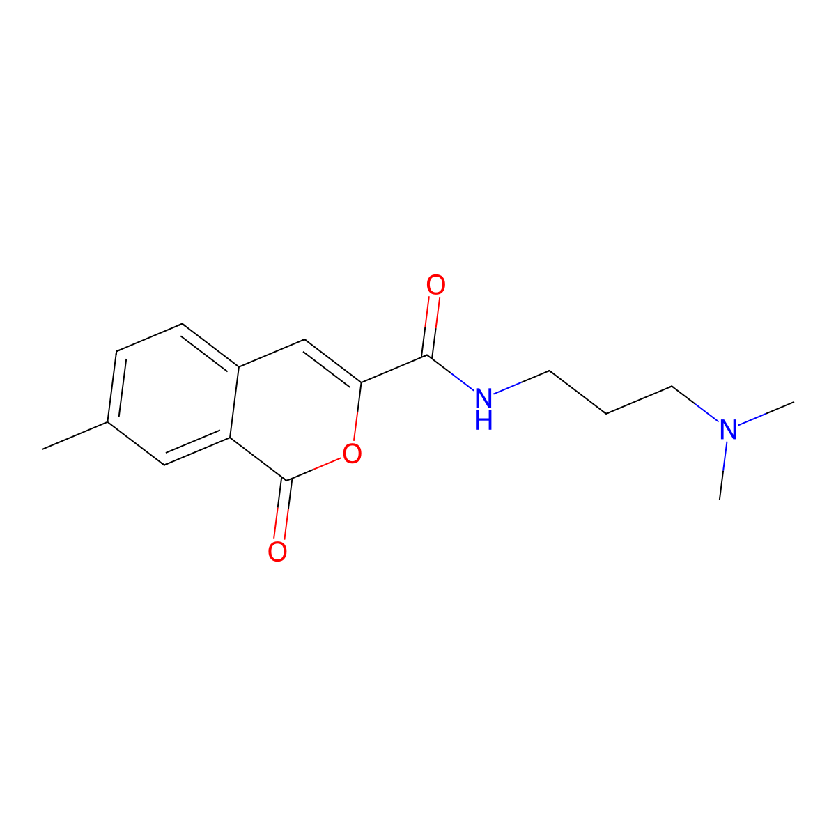 N-[3-(dimethylamino)propyl]-7-methyl-1-oxo-1H-isochromene-3-carboxamide molecular structure, CAS 3054555-47-1
